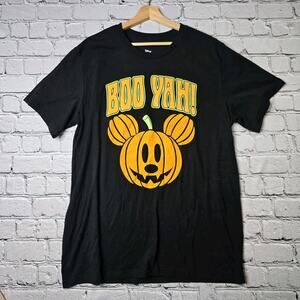 Disney Mickey Mouse Boo Yah Halloween Pumpkin Lantern Graphic Tshirt Size 2X